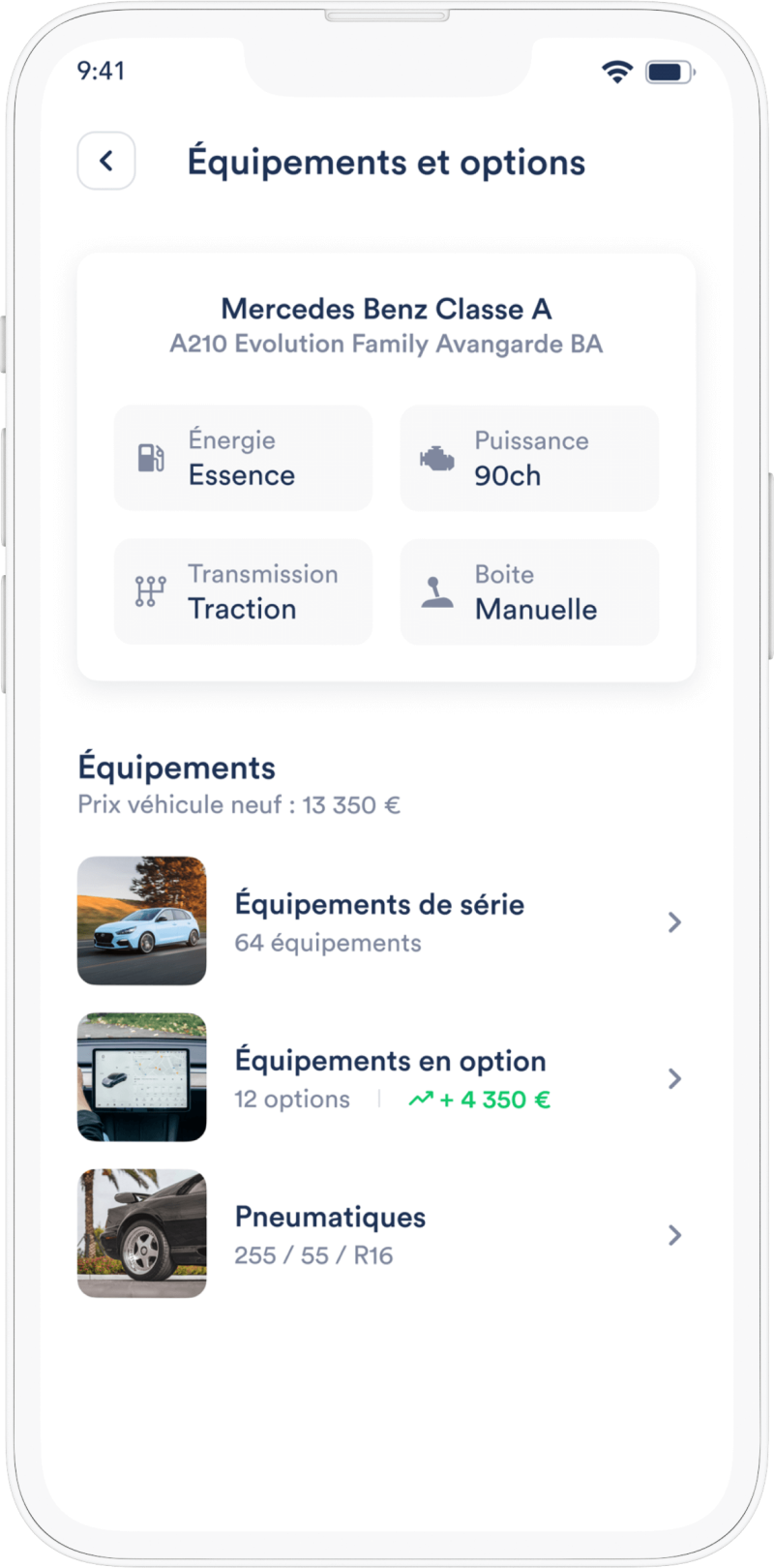 application odopass equipements options